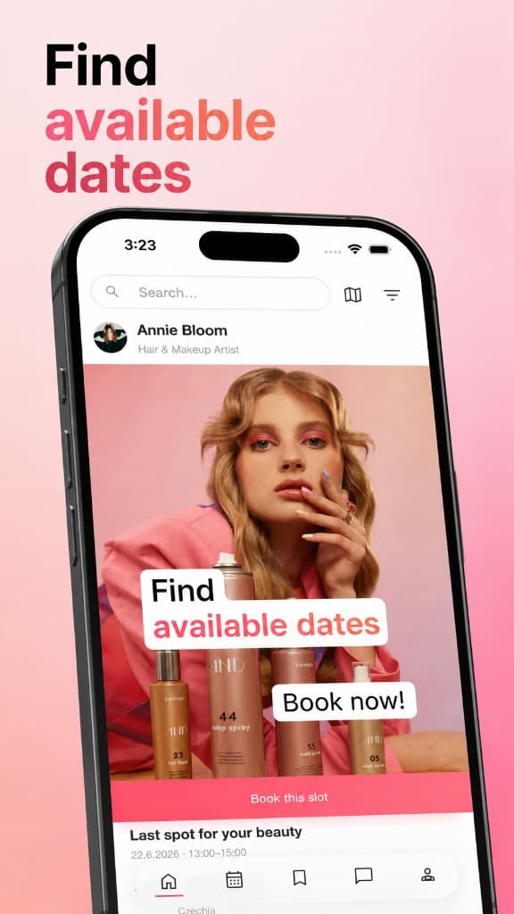 Picassa feed showing available booking slots